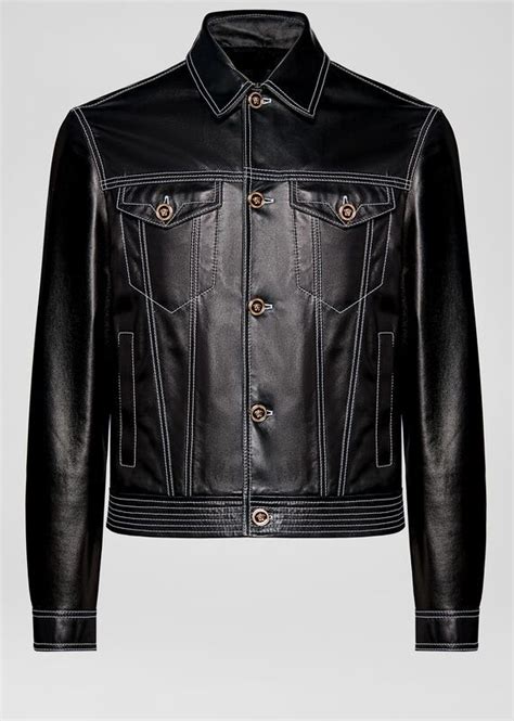 versace nappa leather jacket men|Versace Leather Jackets for Men .